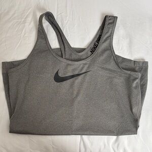 Nike Gray Dri-Fit Tank with Black Swoosh